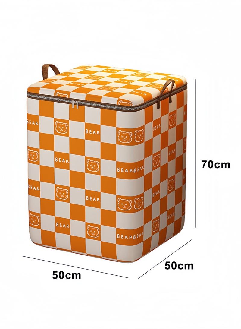 Large Capacity Storage Bag Clothes Storage Organizers Foldable Quilt Storage Bag with Carry Handles Clothes Storage Bins Closet Organizers Storage Containers with Zipper for Blankets, Bedding - Image 2